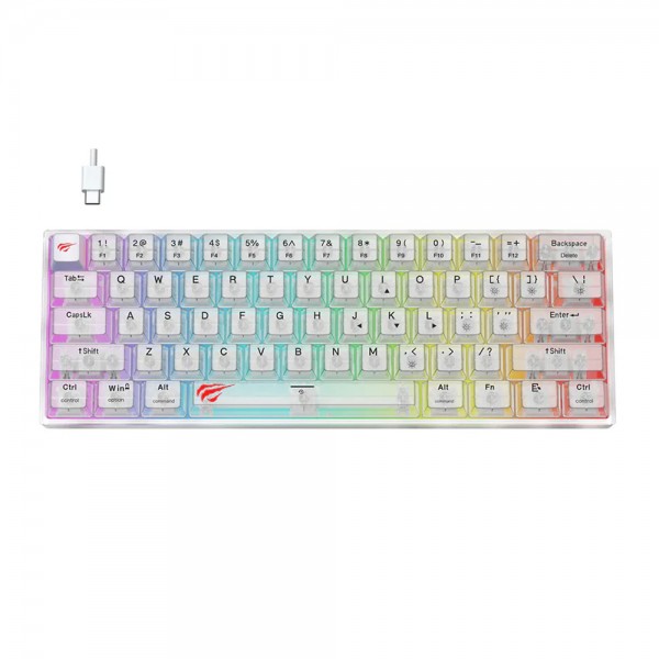Gaming πληκτρολόγιο - Havit KB877L (Transparent White) - HAVIT - GAMENOTE