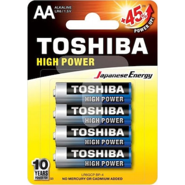 Toshiba High Power Αλκαλικές Μπαταρίες AAA 1.5V 4 τμχ (LR03GCP BP-4) - Home Garden Hobby