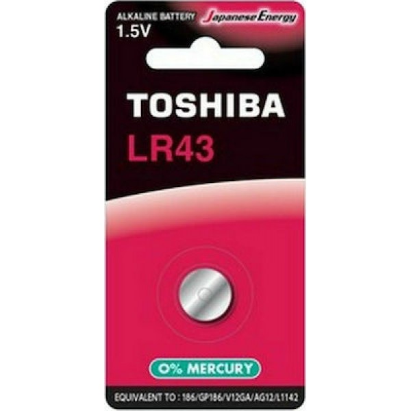 Toshiba Αλκαλική Μπαταρία Ρολογιών LR43 1.5V 1τμχ - Home Garden Hobby